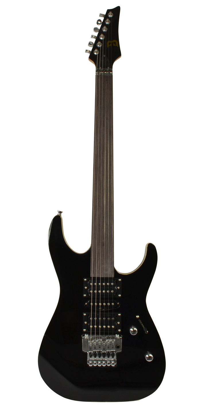 Fretless Electric Guitar Black by Bryce Electric Guitars
